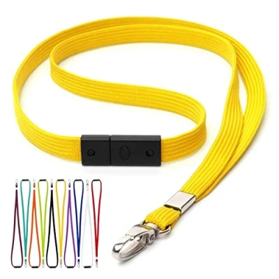Image of CKB LTD Breakaway Safety Lanyard Neck Strap Swivel Metal Clip for ID Card Holder with Quick Pull Release Design Lanyards Bulk Pack of 10pcs (Yellow)
