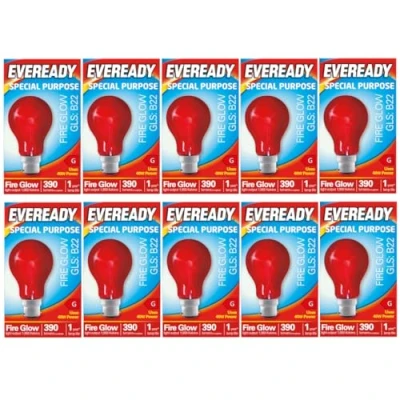 Image of EVEREADY 40W B22 FIREGLOW GLS PACK OF 10