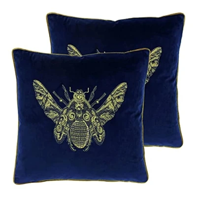 Image of Paoletti Cerana Cushions (Twin Pack) Blue Size 50 cm x