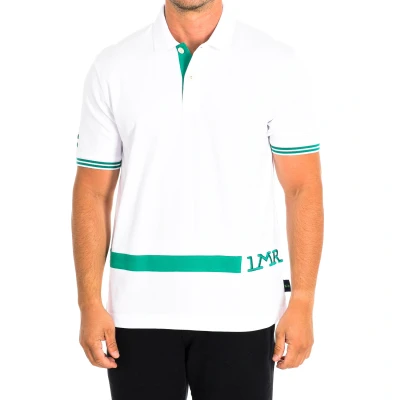 Image of La Martina Mens Short Sleeve Polo TMP304 JS303 man White Cotton Size X Large