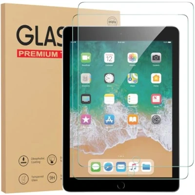 Image of Gerutek [2 Pack screen protector for iPad 9.7 inch, Air1,iPad Air 2,iPad Pro Tempered glass Film [Ultra Clear] [Anti Scratch] 6th/ 5th Generation