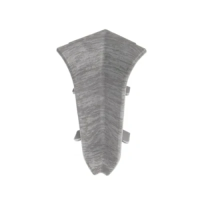 Image of Plastic Skirting Board Premium 2.2m PVC with Wire Cover Design Light Grey Oak M078 (Light M078, Internal Corner)