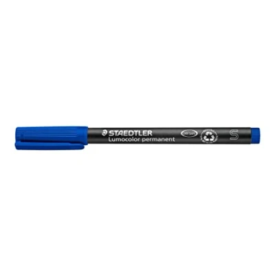 Image of STAEDTLER 313 3 Lumocolor Permanent Pen, Superfine Line Width, 0.4mm Blue (Box of 10)