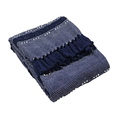 Image of furn. Sundown Throw, 100Percent_Cotton, Navy, 130 x 180cm