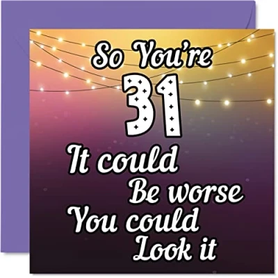 Image of Fun 31st Birthday Cards for Men Woman Look It Funny Card Dad Mum Son Daughter Brother Sister Uncle Auntie Cousin, 145mm x Greeting Cards,