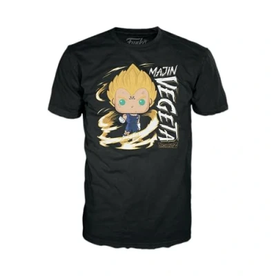Image of Funko POP! &amp; Tee: DBZ Majin Vegeta Glow In the Dark Small (S) T Shirt Clothes With Collectable Vinyl Figure Gift Idea Toys and Short Sleeve Top for Adults Unisex Men Women