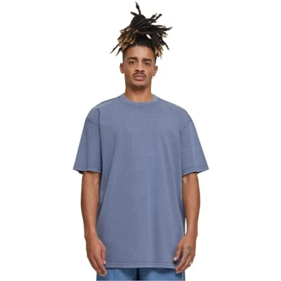 Image of Build Your Brand Acid Washed Heavy Oversized Tee Vintage Blue 3XL