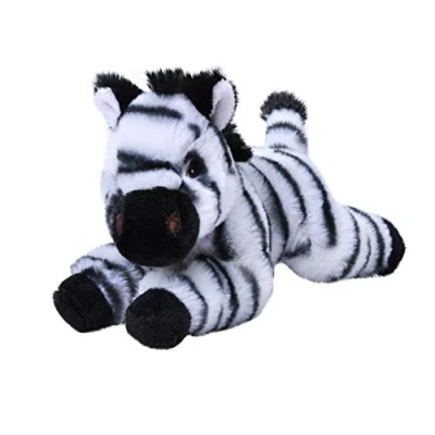 Image of Wild Republic EcoKins Mini Zebra Stuffed Animal 8 inch, Eco Friendly Gifts for Kids, Plush Toy, Handcrafted Using 7 Recycled Plastic Water Bottles, Black
