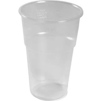 Image of Abena Gastro Beer Plastic Cups 14 oz Pack of 50 Disposable Party Recyclable Glasses