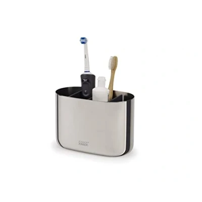Image of Joseph EasyStore Luxe Stainless Steel Toothbrush Holder Caddy Bathroom Storage, Large