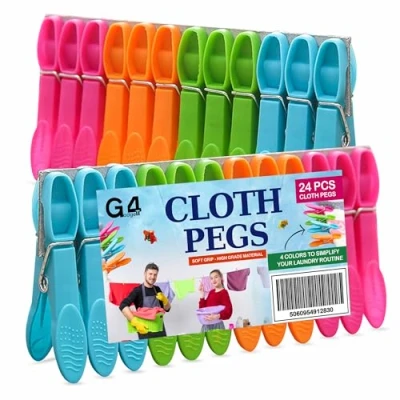Image of 18pcs Super Grip Extra Strong Plastic Clothes PegWashing Line Pegs