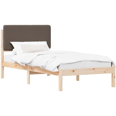 Image of vidaXL Bed Frame with Upholstered Headboard Taupe 90 x 190 cm