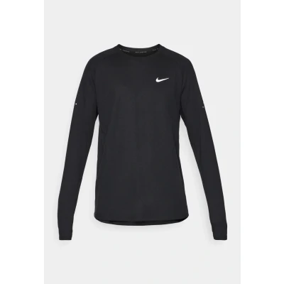 Image of Nike Performance Stride CREW Long sleeved top Black/reflective silvercoloured, Men&#039;s, Size: XL, silver/coloured