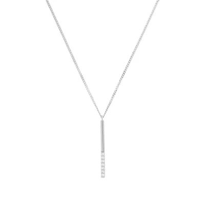 Image of s.Oliver necklace with pendant 925 sterling silver ladies necklace, cubic zirconia synth, 42+3 cm, silver, Comes in jewelry gift box, 2031439