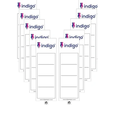 Image of Lever Arch File Label Refills, Self Adhesive, Indigo, Pack of 10