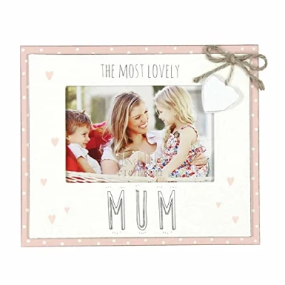 Image of Vintage Wooden Lovely Mum Sentiment Photo Frame Gift