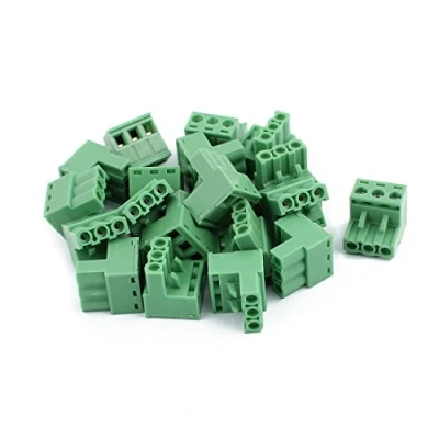 Image of Sourcingmap 20Pcs 300V KF2EDGK 5.08mm Pitch 3 Pin PCB Screw Terminal Block Connector