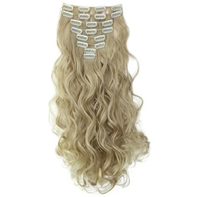 Image of CAISHA XL 18&quot; 7 Pieces Set CLIP IN EXTENSIONS Hairpiece Wavy Blonde CE29 1