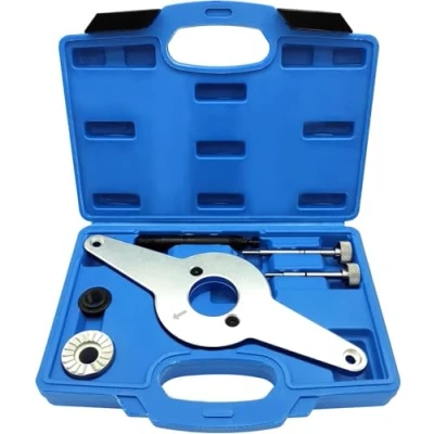 Image of ZKTOOL Engine Vibration Damper Holding Tool Kit for VW Skoda Audi 1.8L 2.0L TFSI TSI EA888, OEM T10531, Crankshaft Pulley Removal Mounting Set, Shock Absorber Assembly Installation