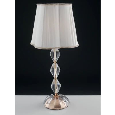 Image of RIFLESSO Table Lamp with Round Tapered Shade Gold, Crystal 40x65cm