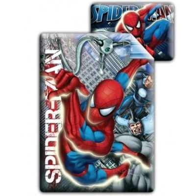 Image of Spiderman &#039;Web Slinger&#039; Reversible With Extra Large Pillow Case And Duvet Cover Single Panel Set