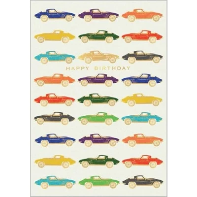 Image of Abacus Cards FAST CARS Birthday Card Chromatic Range, multi