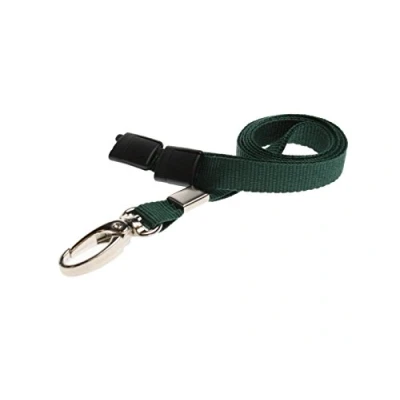 Image of Lanyard Neck Strap ID Card Pass Badge Holder with Metal Clip and Safety Breakaway for Staff, NHS, Teachers, Nurse (1 Green Lanyard)
