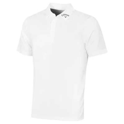 Image of Callaway Golf Mens Ace Micro Texture Polo Shirt Bright White XXXL