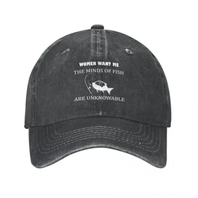 Image of LXCUDXZ Baseball Cap Women Want Me, The Minds of Fish are Unknowable Cowboy Hat Beach Outing Snap Back Woman Men&#039;s Party Gift