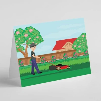 Image of Beebooh cards Male cutting grass birthday card