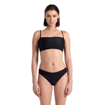 Image of Arena Womens TEAM Stripe Strapless Bandeau SET Bikini, Women&#039;s, Size: Medium, Black