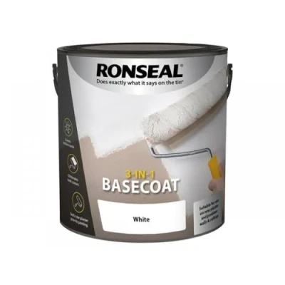 Image of Ronseal BASECOAT PAINT WHITE 2.5L