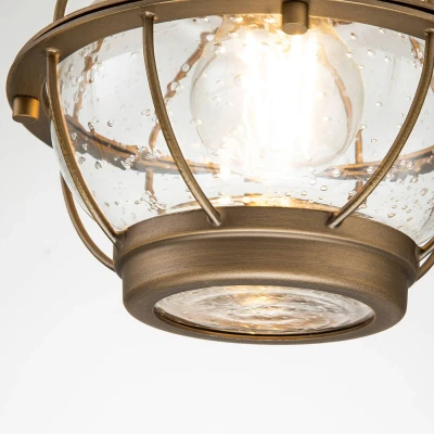 Image of Kichler Bridgepoint Outdoor Pendant Ceiling Light Natural Brass, IP44