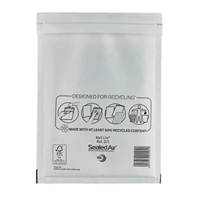 Image of TRENDWEARZ Size D/1 180 x 260mm Sealed Air Padded Mailers Envelopes Genuine Mail Lite Bubble Lined Peal and Seal Envelope Bags Pack of 50