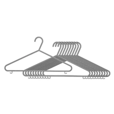 Image of Premier Housewares 1900387 Plastic Hangers Set of 10, Grey, H22 x W42 D1cm