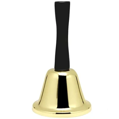 Image of Metal Hand Bell, Christmas Jingle Bell Held with Handle, Tea Service Ring, Loud Call Counter Reception