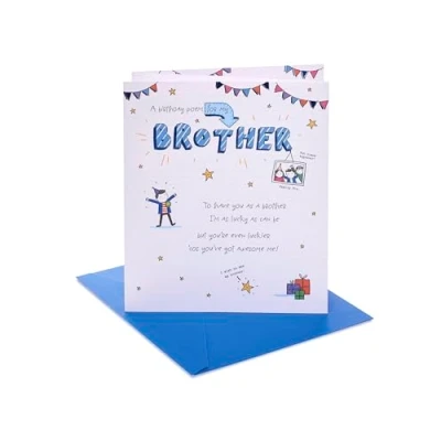 Image of UK Greetings Birthday Card for Brother Doodle Poem Design