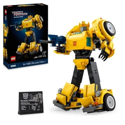 Image of LEGO Icons Transformers Bumblebee Action Figure Building Set, Collectible Robot Model Kit for Adults to Build, Converts Vehicle Mode, Gifts Men, Women, Him, Her and Sci Fi Fans 10338