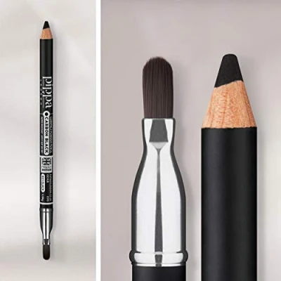 Image of Pippa of London Black Thunder Velvet Soft Powderliner Long Lasting Eyeliner Pencil &amp; Brush Combination Finish Eye Liner Water Resistant with Blending