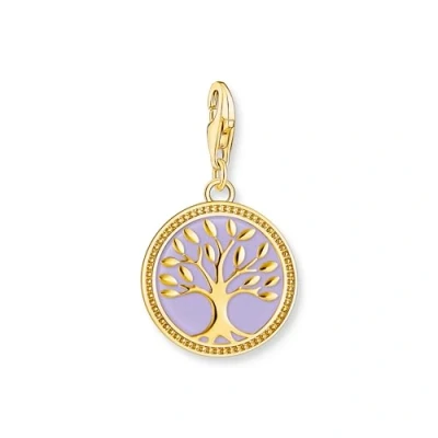 Image of Thomas Sabo Charm pendant Tree of Love with violet cold enamel yellow
