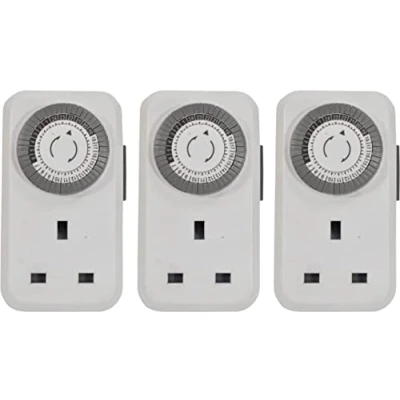 Image of Eagle 3 Pack 24 Hour Segment Energy Saving Plug in 230V 13A Timer Switch, Easy to Use and Programme For Security, Festive Everyday