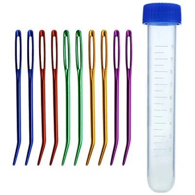 Image of Yarn Needles Big Eye for Wool Bent Tip with Bottle Crochet/Tapestry/Darning