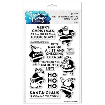 Image of Ranger Silly Santas Clear Stamp Set by Simon Hurley Create.