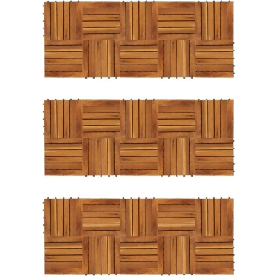 Image of vidaXL Decking Tiles Vertical Pattern 30 x cm Acacia Set of