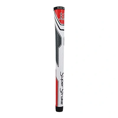 Image of SuperStroke Traxion Tour Golf Club Grip (Midsize), White/Red/Gray, Mid size