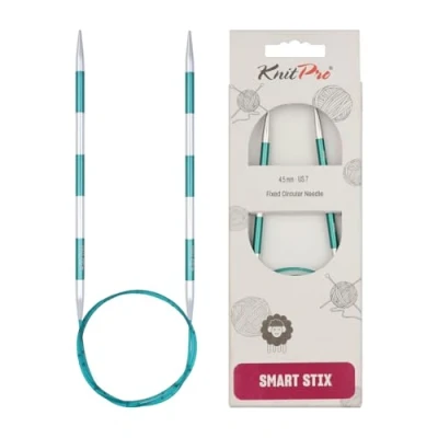 Image of KnitPro Knitting Pins: Circular, Metal Nylon, Green, 4.5mm
