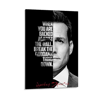 Image of ZHYU Suits TV Play Harvey Specter Posters Canvas Art Poster and Wall Picture Print Modern Family bedroom Decor 12x18inch(30x45cm)