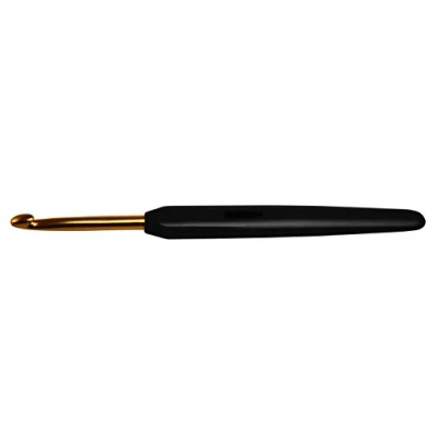 Image of KNITPRO Crochet Hook, 4mm, Gold black, Aluminium/Plastic, Smooth Surface, Soft Grip Handle