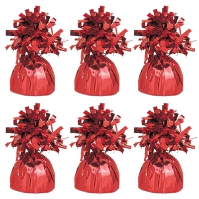 Image of Red Foil Balloon Weights Pack of 6