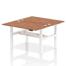 Image of Air B2B 1400x800mm Height Adjustable 2P Bench Desk CP Walnut/White